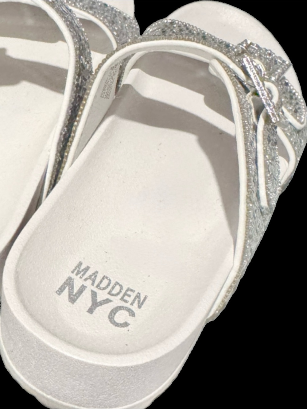 Silver Rhinestone Double-Buckle Sandals - Picture 6 of 10